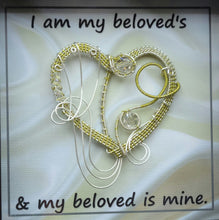 Peridot Heart Shadow Box reads I am my beloveds and my beloved is mine.