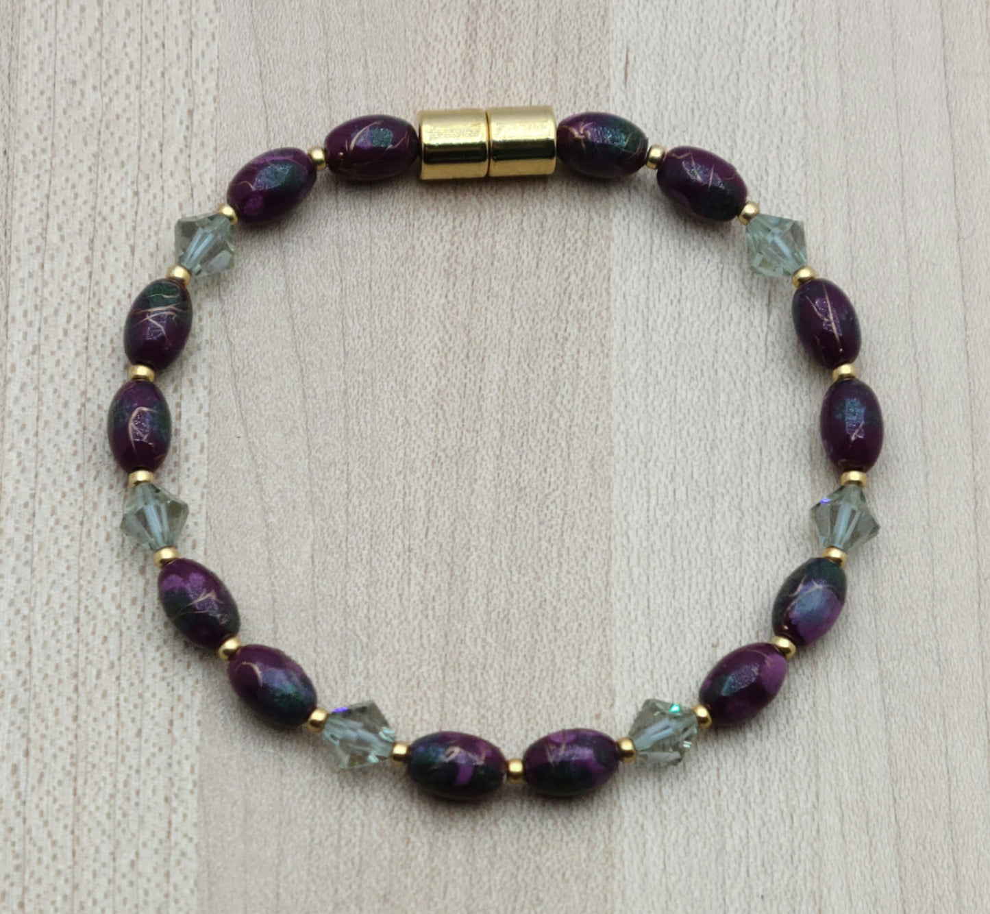 Burgundy & Cantaloupe Magnetic Bracelet