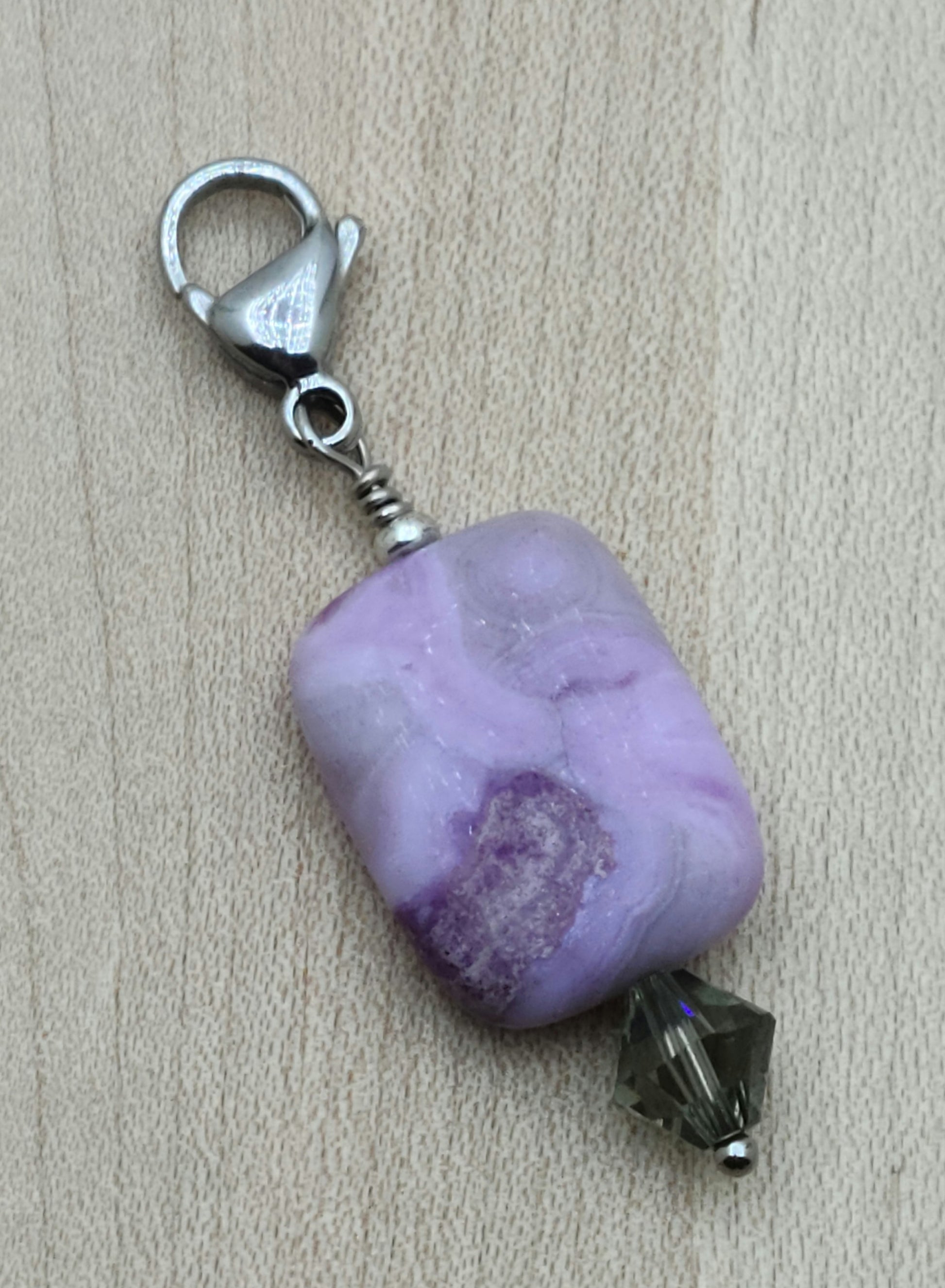 Zipper Pull - Light Amethyst & Crystal