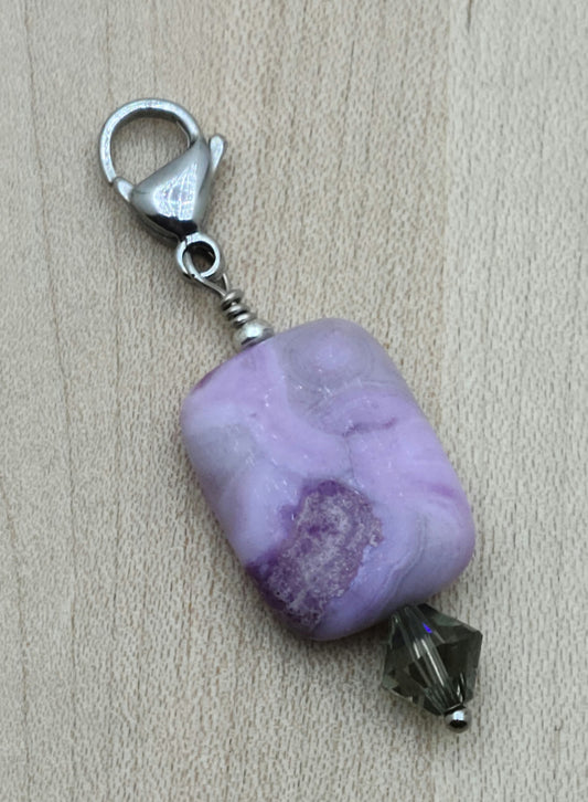 Zipper Pull - Light Amethyst & Crystal