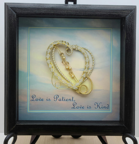 Gold & Silver Heart Large Shadow Box