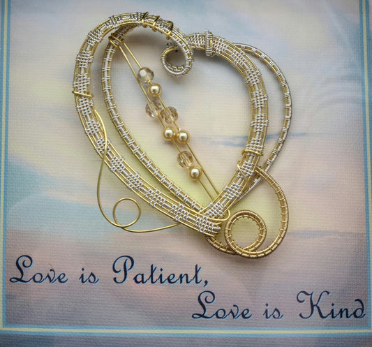 Gold & Silver Heart Large Shadow Box