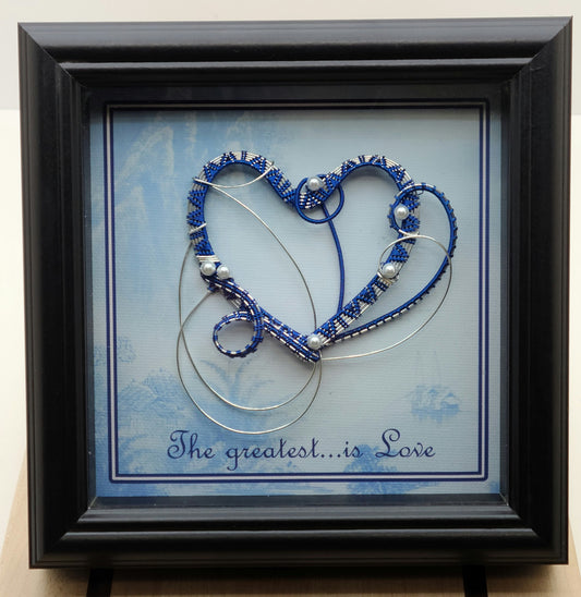 Bright Blue Heart Large Shadow Box