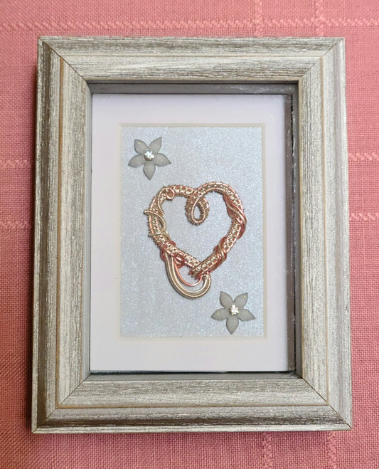 5x4" peach heart shadow box