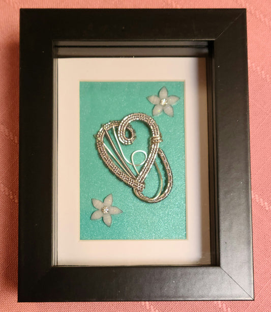 woven wire Titanium Heart Shadow Box