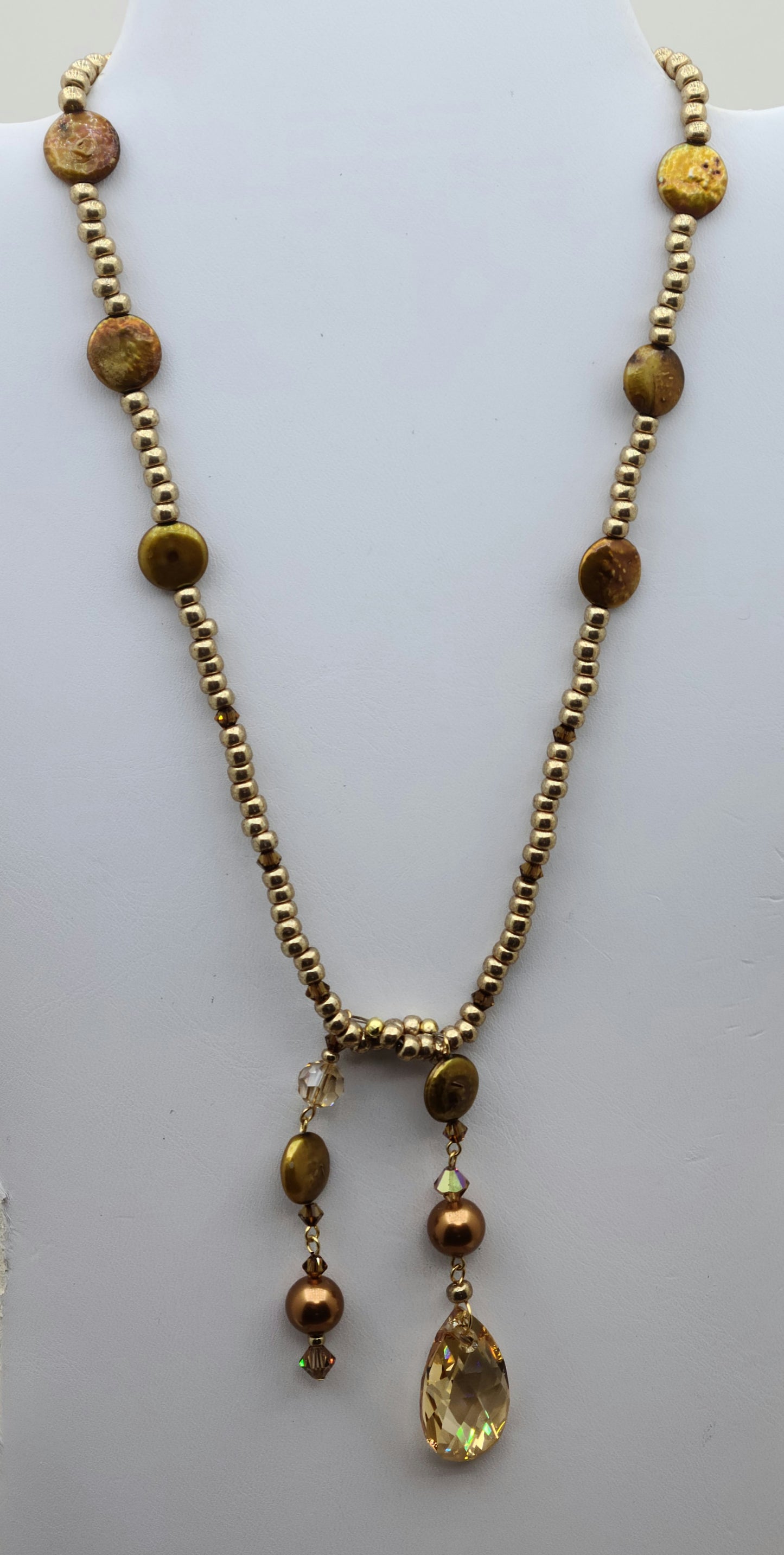 Golden Lariat Front Tie Necklace