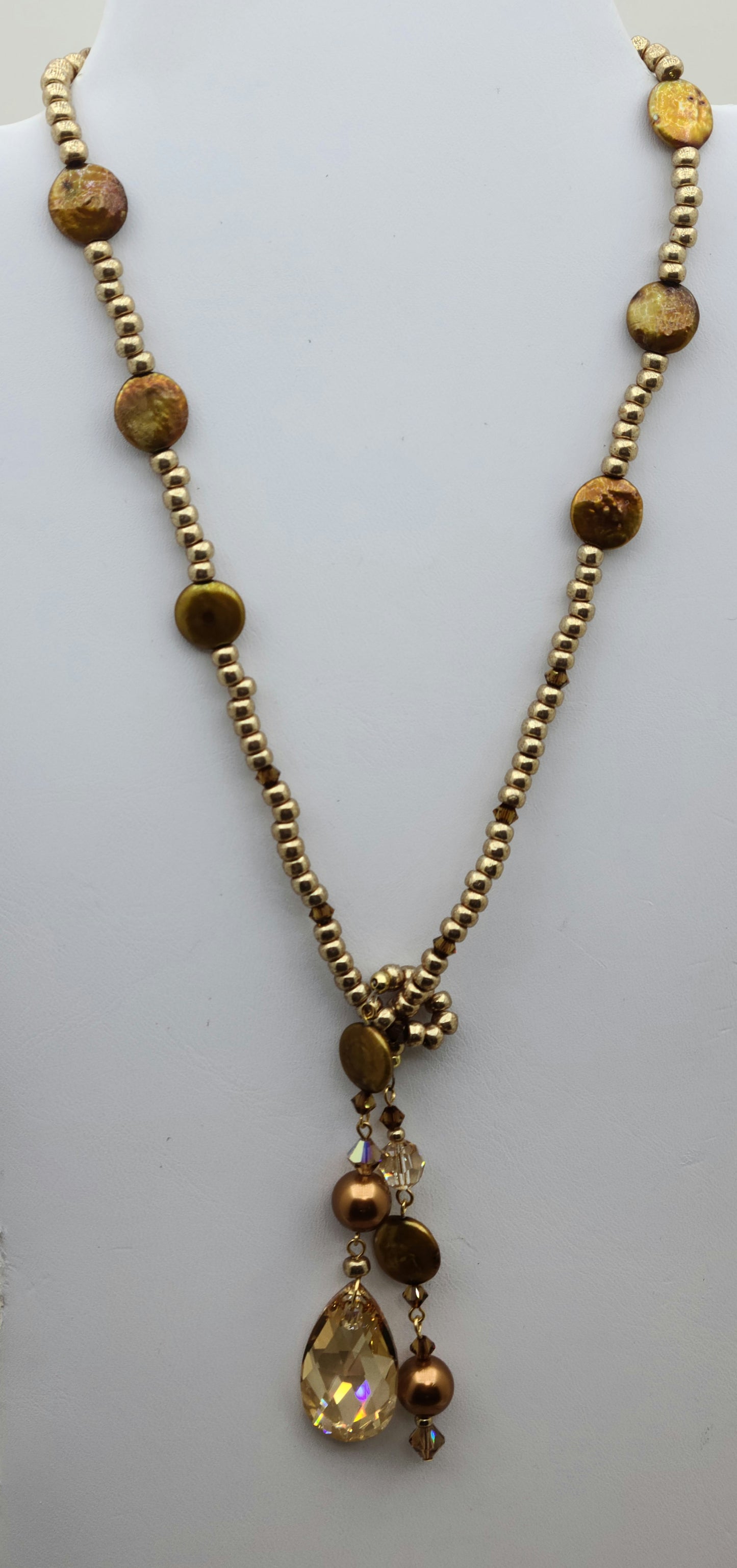 Golden Lariat Front Tie Necklace