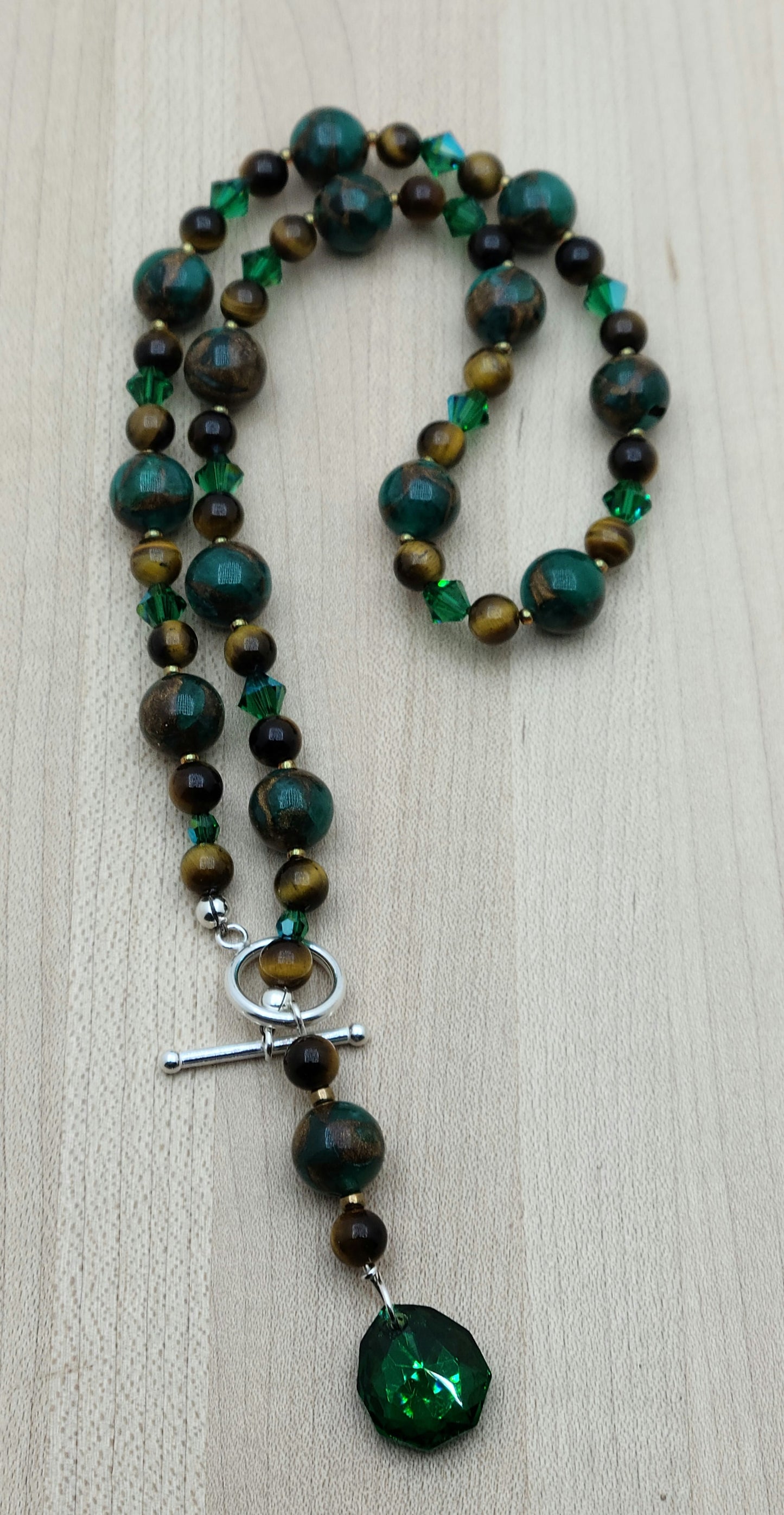 Malachite & Tiger Eye Necklace, Bracelet, & Earrings