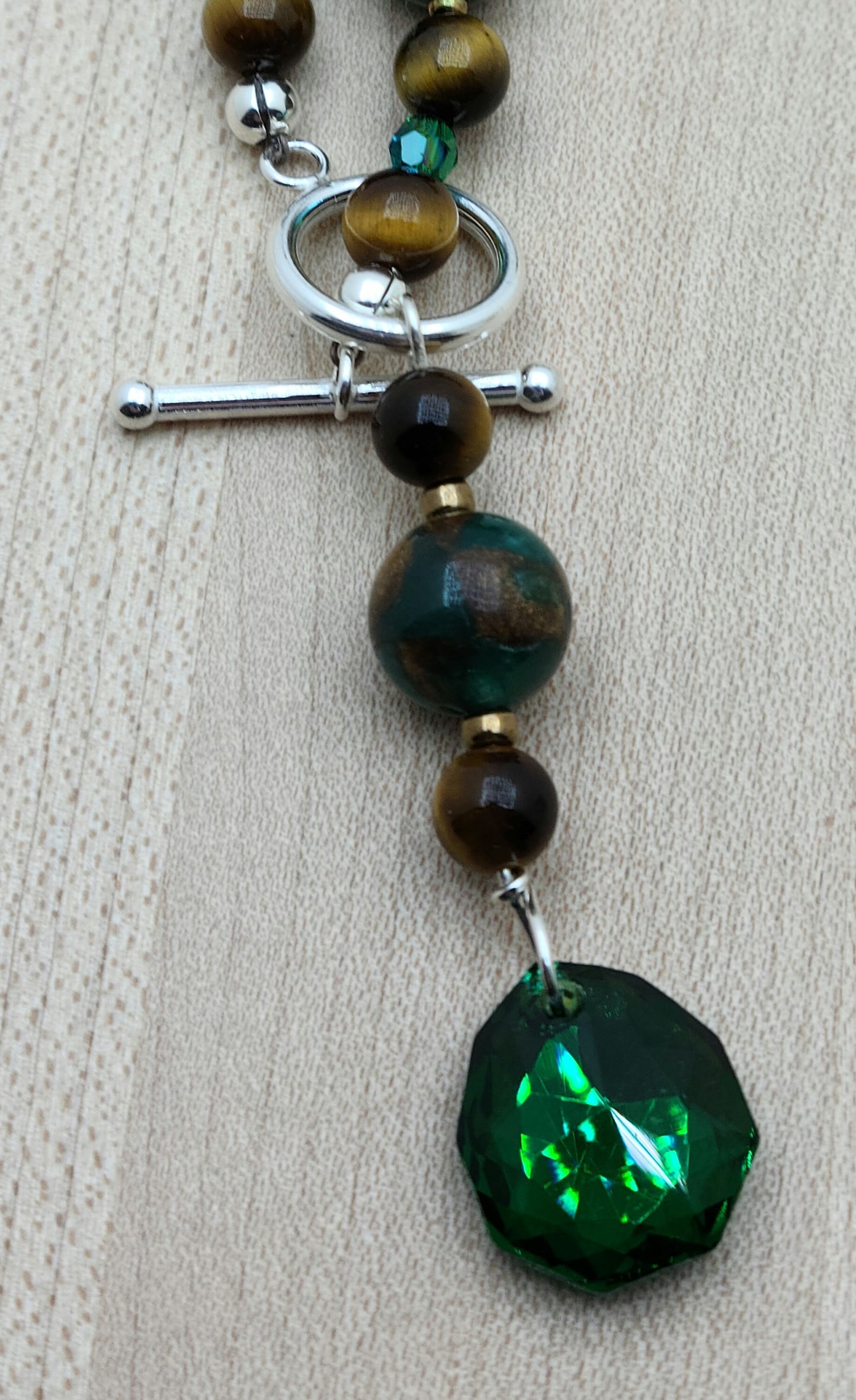 Malachite & Tiger Eye Necklace, Bracelet, & Earrings