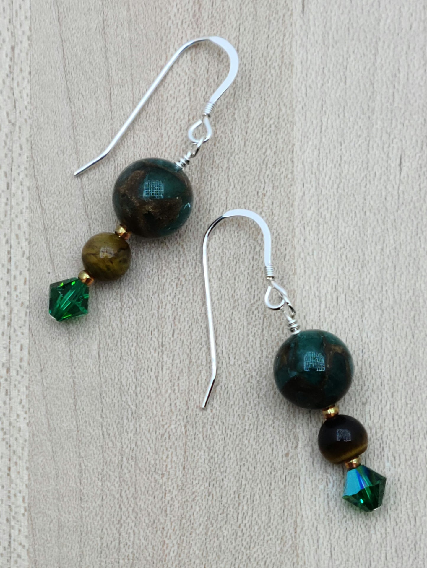 Malachite & Tiger Eye Necklace, Bracelet, & Earrings