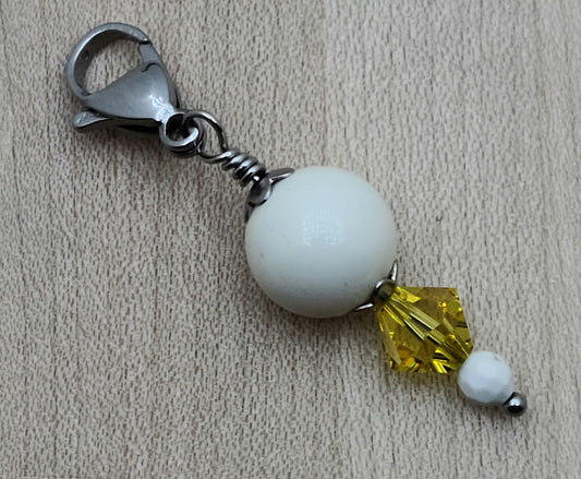 Fancy Zipper Pull - Sunshine - cream & topaz