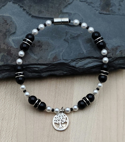 Tree of Life with Black & White Bracelet