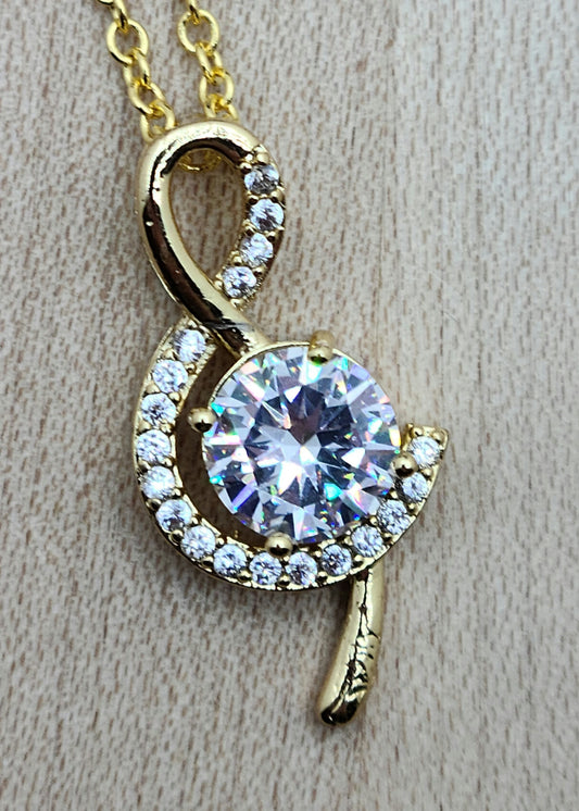 Musicians & music lovers will want this CZ enhanced treble clef necklace!
