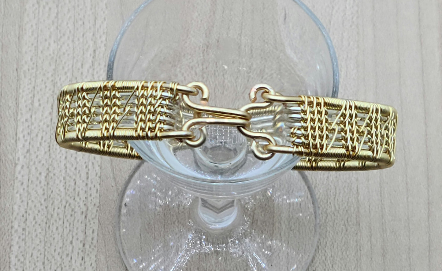 Woven Wire Gold over Silver Bracelet