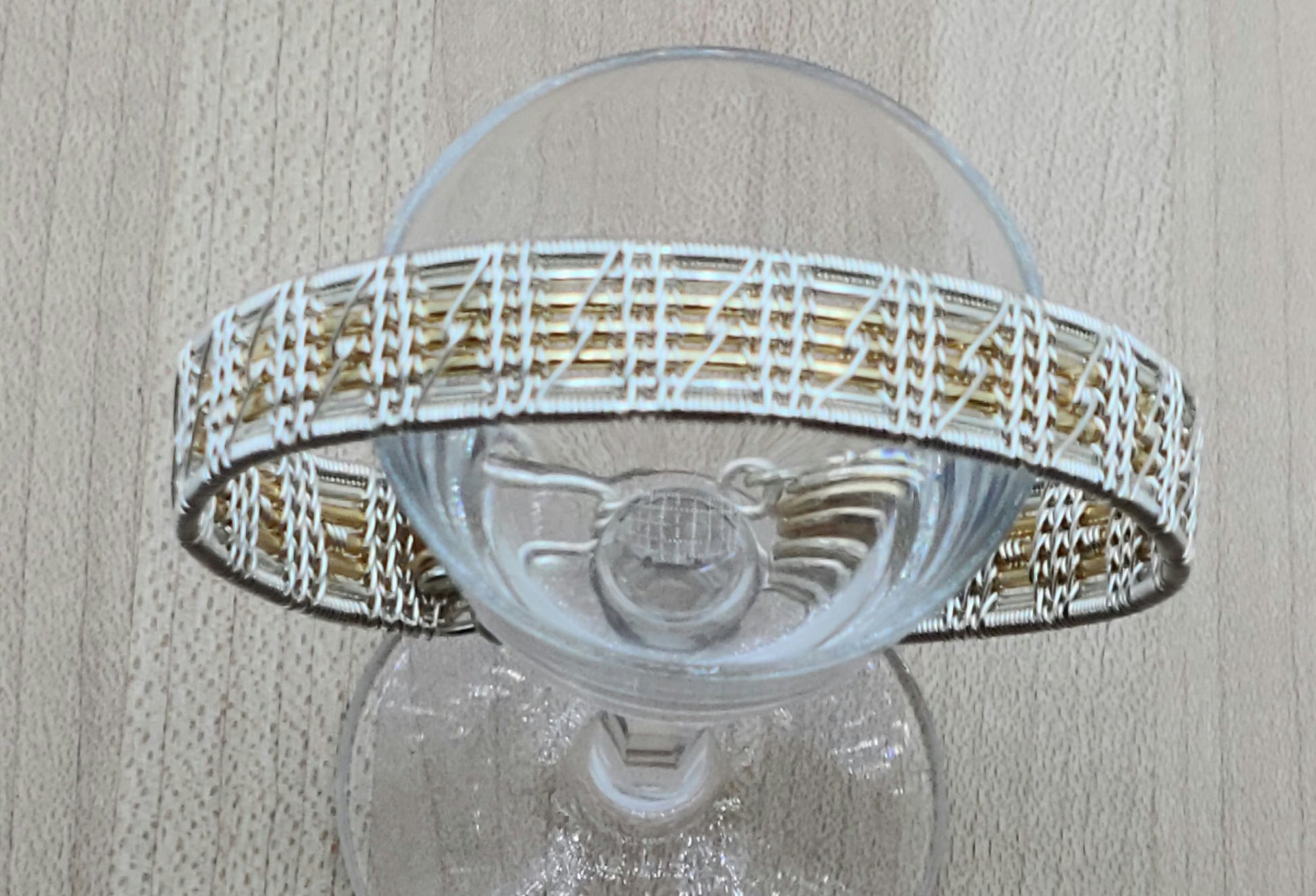 Woven Wire Silver over Gold Bracelet