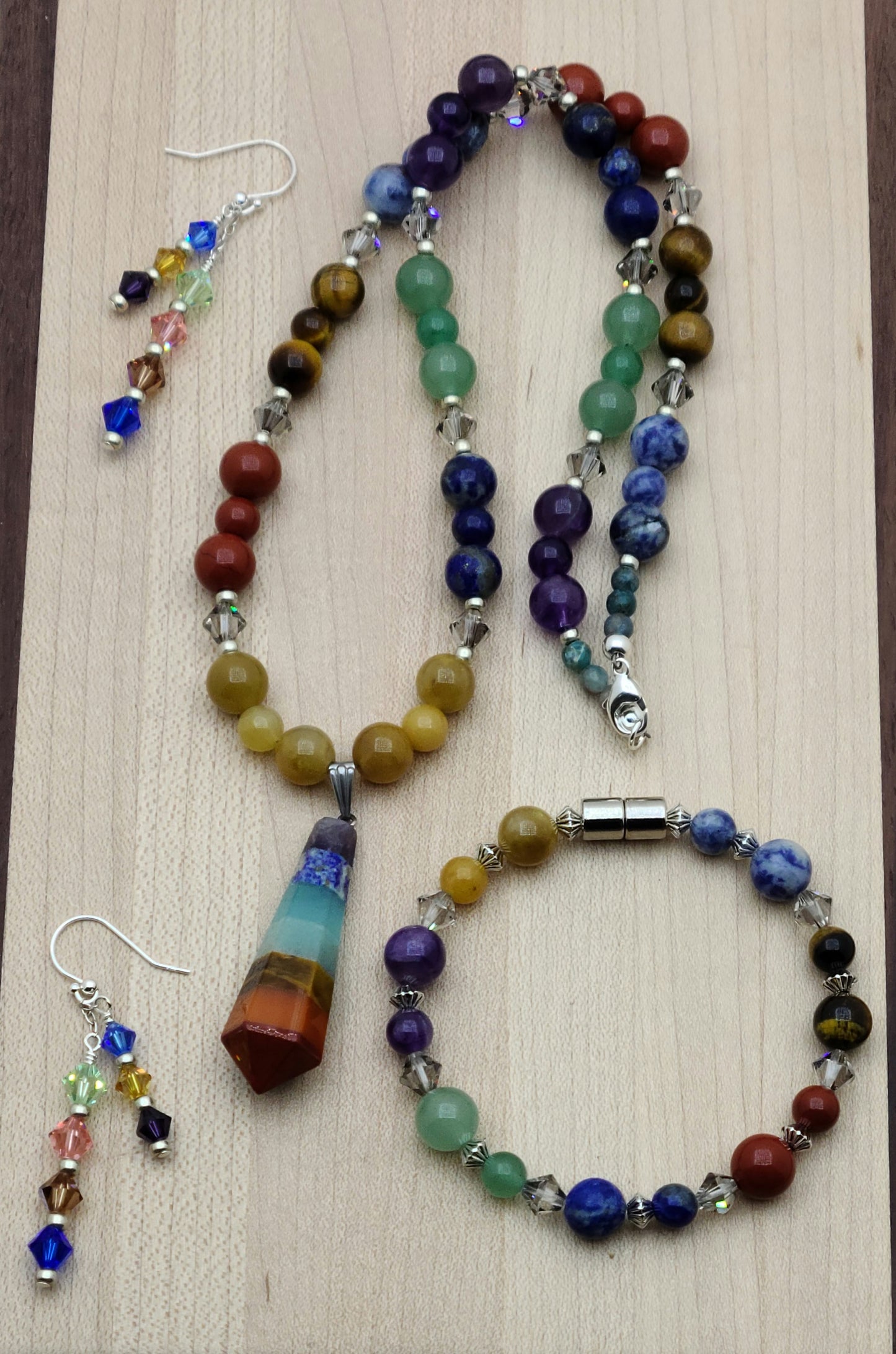 Chakra Necklace, Bracelet, & Earrings