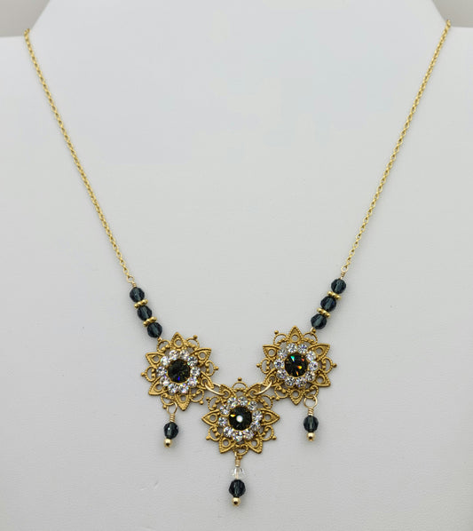 Vintage Medallion Necklace & Earrings