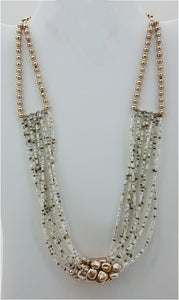 10-Strand Rose Gold Pearls Necklace