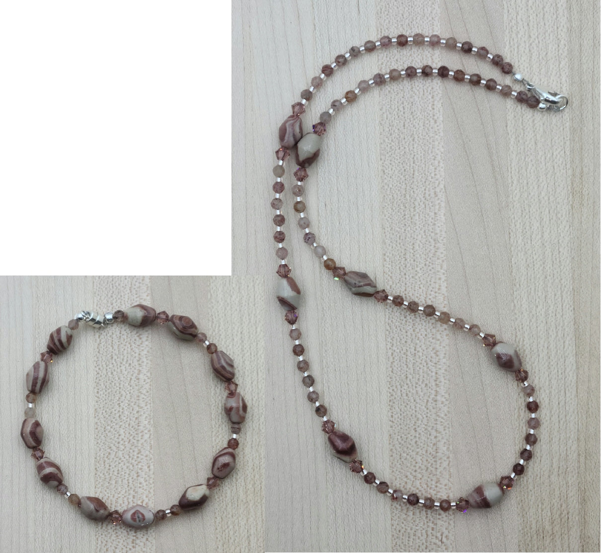 Arizona Peppermint Jasper Necklace, Bracelet, & Earrings