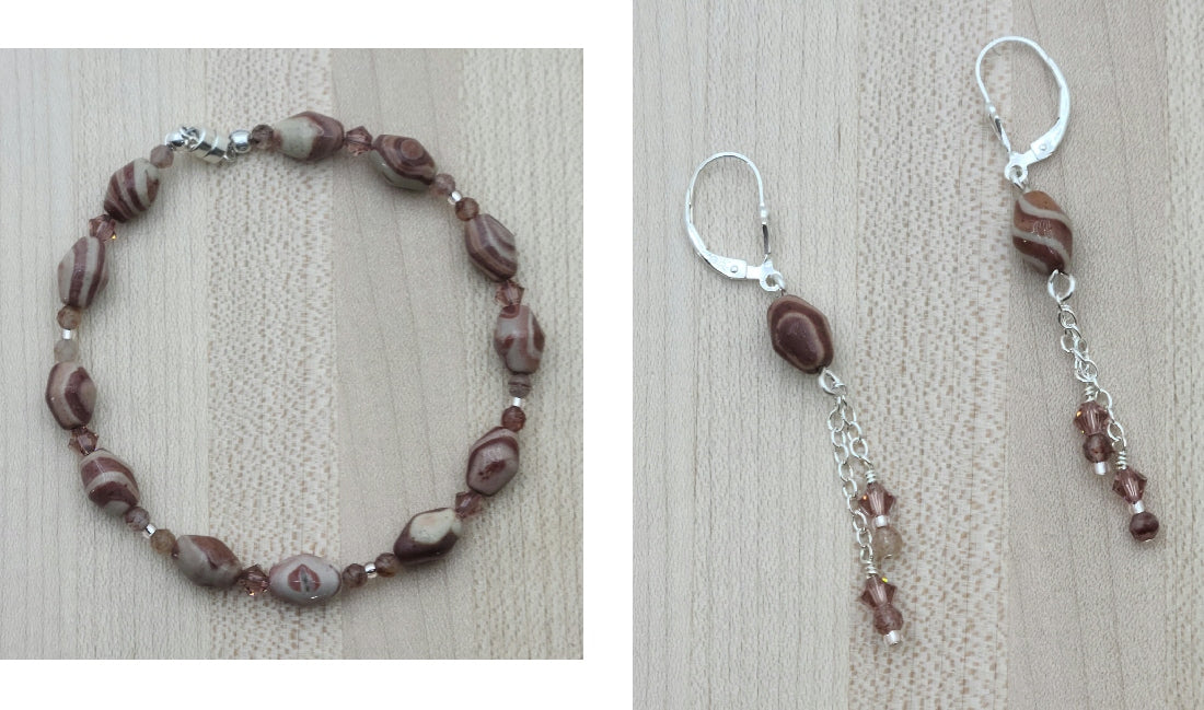 Arizona Peppermint Jasper Necklace, Bracelet, & Earrings