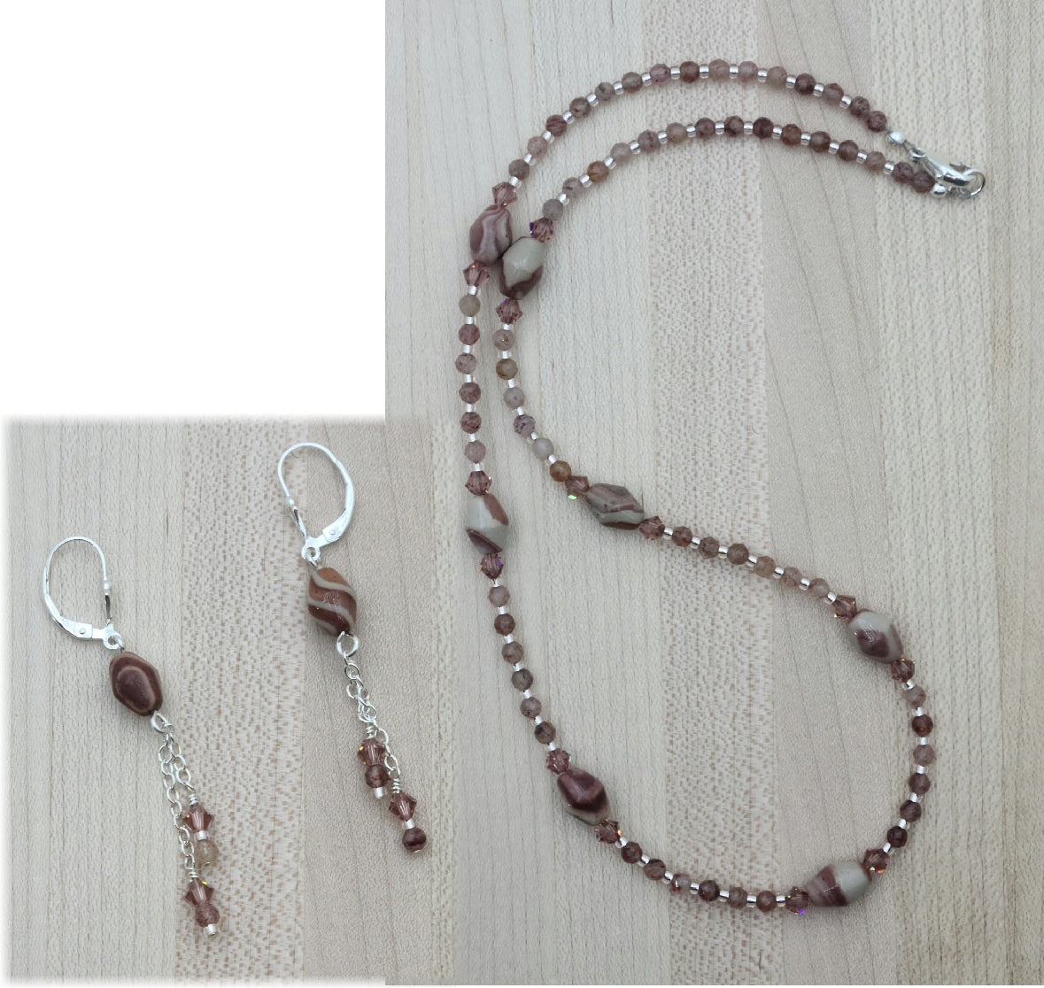 Arizona Peppermint Jasper Necklace, Bracelet, & Earrings