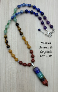 Chakra Stones & Crystals Necklace with Pendant