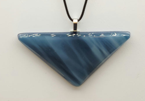 Capture the beauty of the night & cirrus clouds with our Night Sky Triangle Fused Glass Pendant.