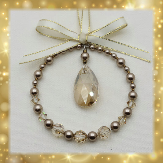 gold & bronze crystal ornament