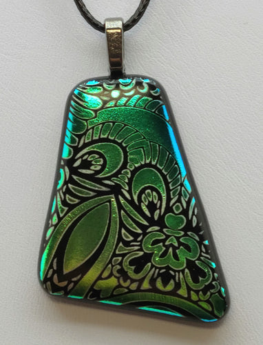 Green Polish Fused Glass Pendant