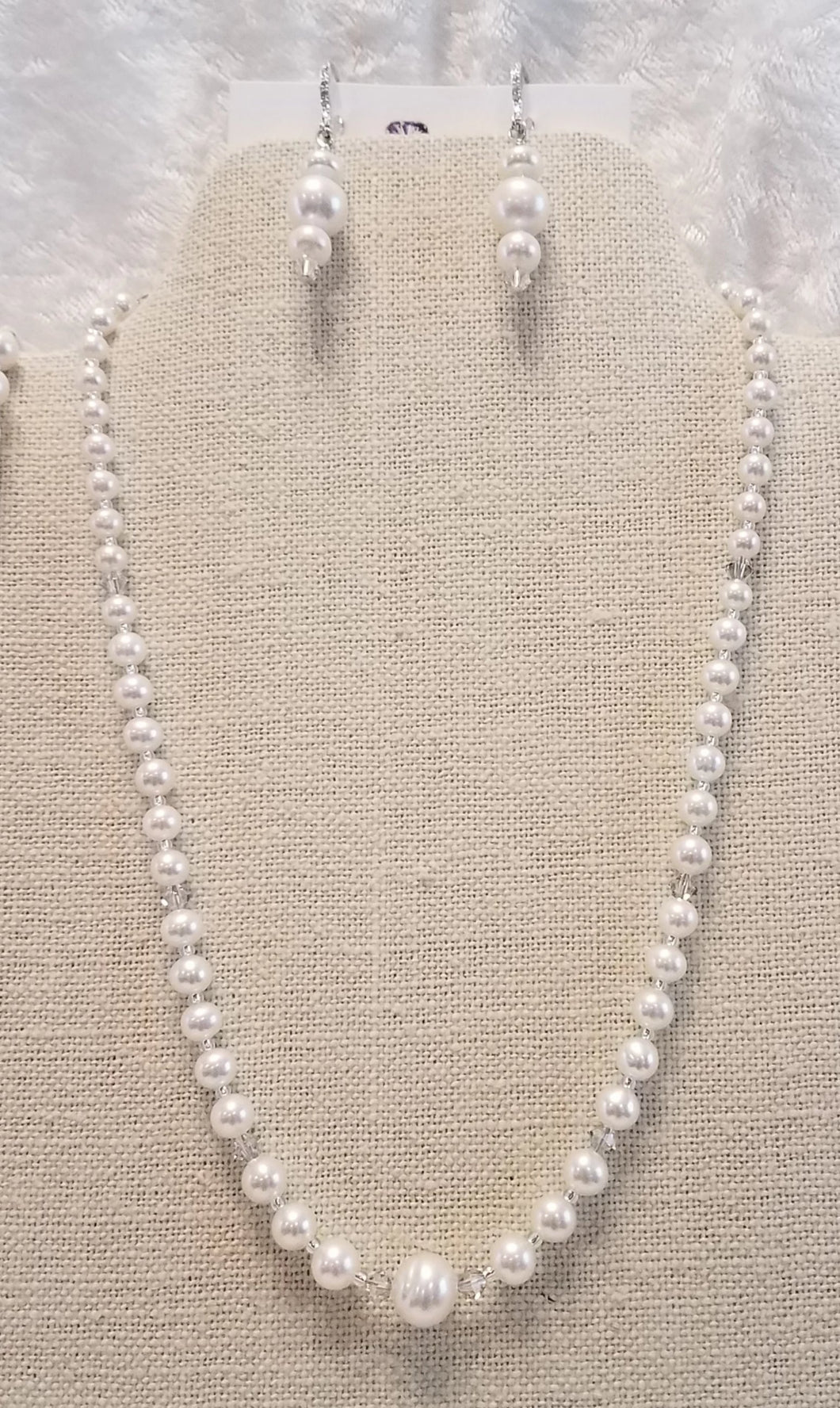 Graduated-Freshwater-Pearls-Crystal-Necklace-Earrings-Wedding-bracelet