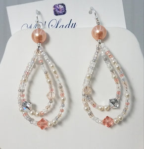 Crystals-Pearls-Miyuki-Seed-Beads-Earrings-Rose-Peach-Loop