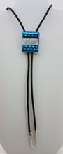 Bolo Tie -Teal & Silver Dichroic Fused Glass
