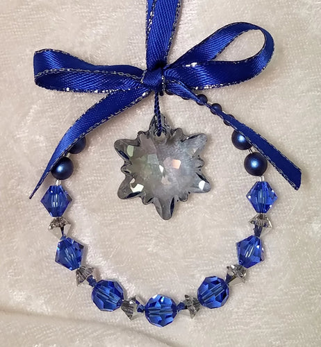 Crystal Edelweiss & Sapphire Ornament 2019