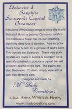 Crystal Edelweiss & Sapphire Ornament 2019 meaning card