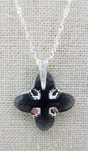 Large Crystal Graphite & Light Chrome Tribe pendant on a Sterling Silver chain. Lobster Clasp