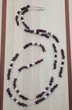 Garnet, FW Pearls, & Crystal Rope Necklace