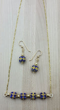 Filigree Blue Cloisonné Necklace & Earrings