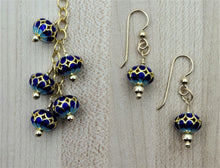 Cloisonné Petals Cluster Necklace & Earrings