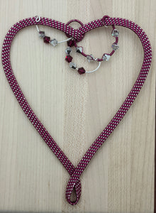 Woven Wire Magenta & Crystal Wall Hanging