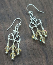 Golden Crystal Chandelier Earrings