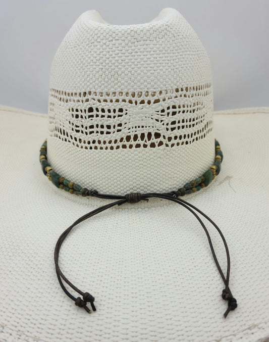adjustable by leather slider knot