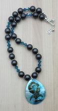 Matte Black Shell Pearl & Turquoise necklace