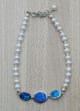 Blue Opal & Pearls Bracelet