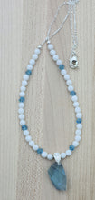 Aquamarine & White Jade Necklace