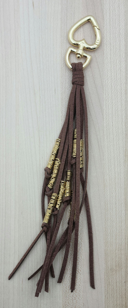 Leather & Gold Bag Tassel