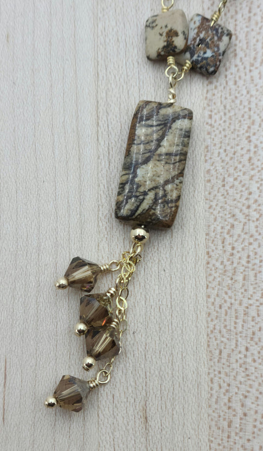 Picture Jasper & Crystal Pendant