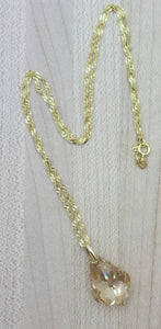 Golden Shadow Crystal Baroque Pendant Necklace 