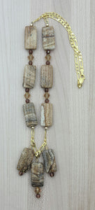 Picture Jasper Pillow & Crystal Necklace,