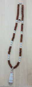 Rust Sardonyx, Crystal, & Chocolate Howlite Necklace