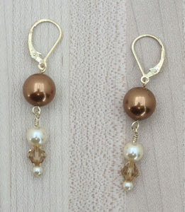 Copper & Topaz Crystal Earrings